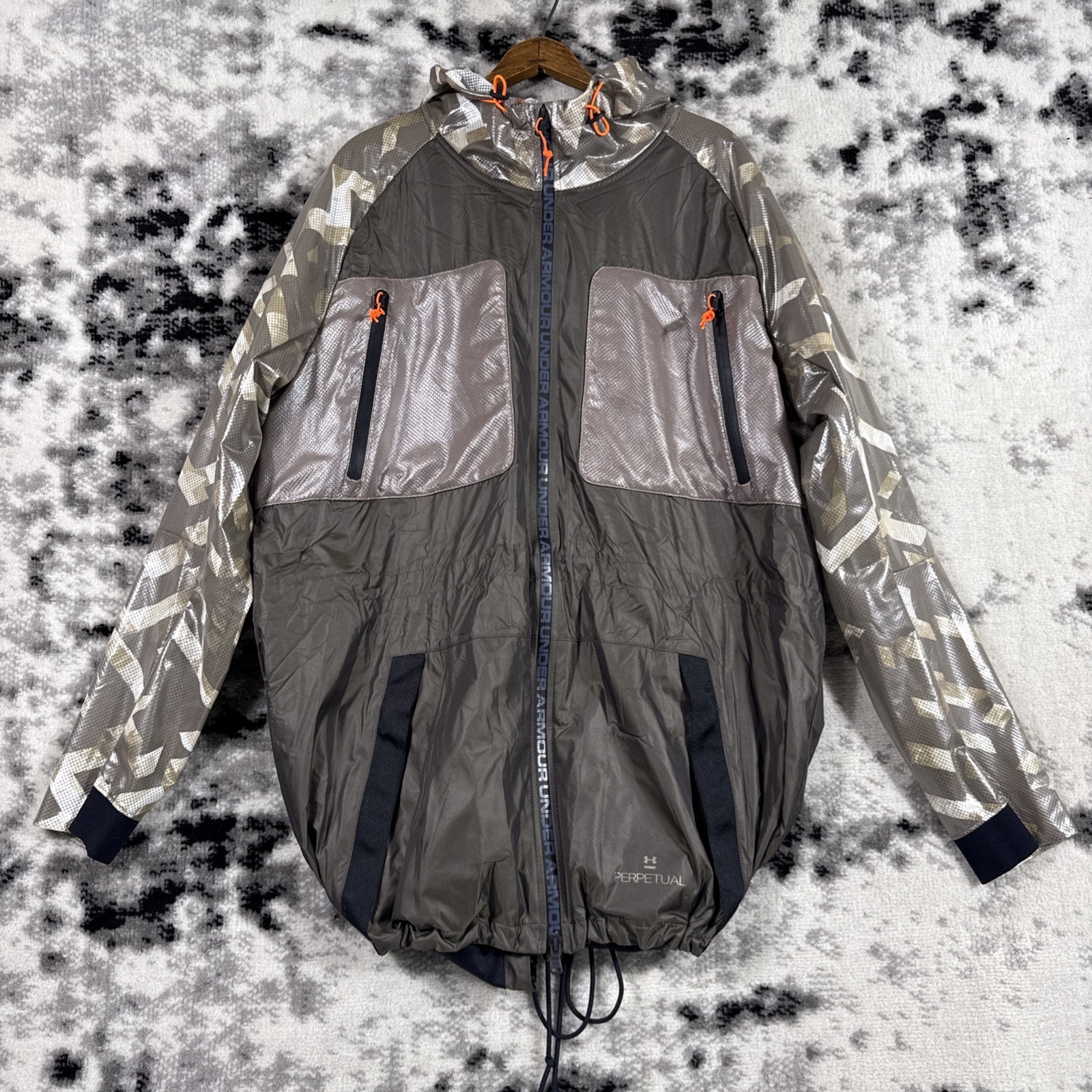 Under Armour Perpetual Print Jacket Mens Size Extra Large Full Zip Hooded